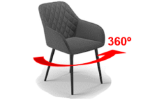 BELLA 360 кресло поворотное металл, ткань поворотный механизм на 360º NE VL19 серо-коричневый велюр