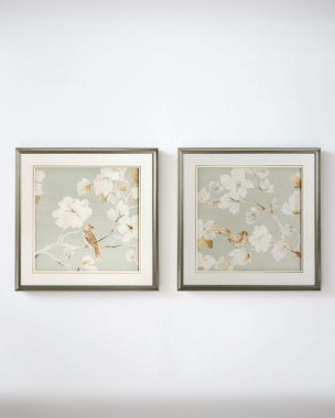 Постер в раме “Birds and flowers – I”