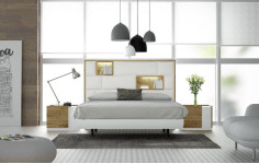 КОМПЛЕКТ: Кровать FENICIA 611 (160 х200) с подсветкой, 2 тумбочки, комод, зеркало
