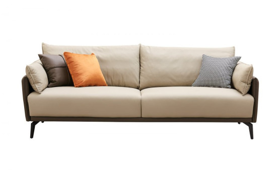 Диван ELEGANTE NAPPA SF015 (3-х местный)  бежевый 6615-коричневый