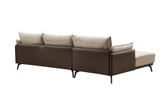 Диван ELEGANTE NAPPA SF015 угловой бежевый 6615-коричневый угол левый