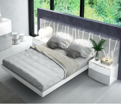 Кровать FENICIA 606 (180х200) белый/серый без ящика для белья