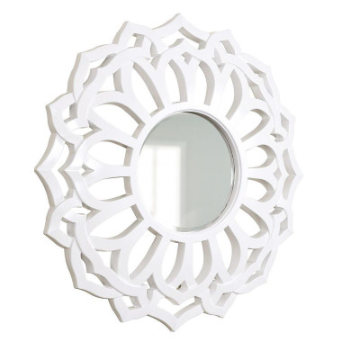 Круглое зеркало в раме Коул white