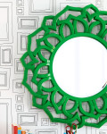Круглое зеркало в раме Коул green