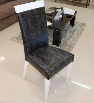 Стул люкс кроко черный Elegance White арт. ELDWHSD08