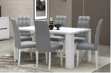 Стол обеденный со стеклом Elegance Diamond White арт. EDDWHTA06