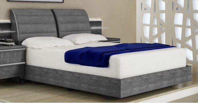 Кровать 180х203 изголовье Grey Vermont Elite Grey арт. ELBGRLT03