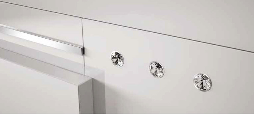 Стол обеденный со стеклом Elegance Diamond White арт. EDDWHTA07