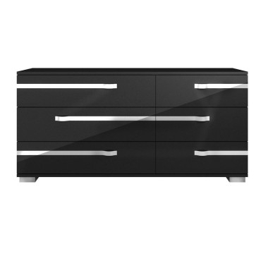 Комод двойной 6 ящиков Volare Black арт. VOBBLCM01