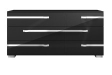 Комод двойной 6 ящиков Volare Black арт. VOBBLCM01