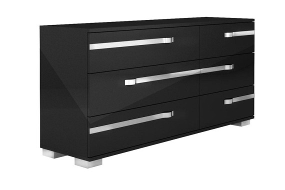 Комод двойной 6 ящиков Volare Black арт. VOBBLCM01