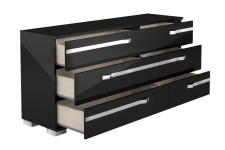 Комод двойной 6 ящиков Volare Black арт. VOBBLCM01