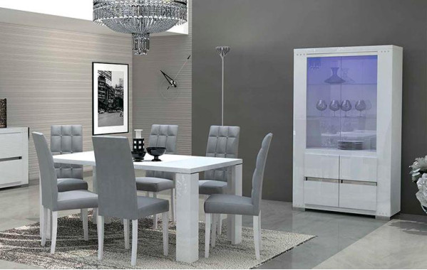 Витрина 2 двери Elegance Diamond White арт. EDDWHV201S