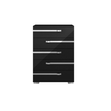 Комод высокий 5 ящиков Volare Black арт. VOBBLCM02