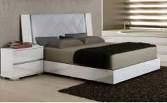 Кровать 180х203 Rhombus изголовье ice ecoleather Dream White арт. DRBWHLT03FR