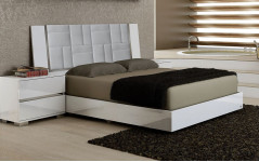 Кровать 198х203 Geo изголовье ice ecoleather Dream White арт. DRBWHLT02GE