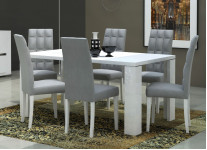 Стол обеденный со стеклом Elegance White арт. ELDWHTA06