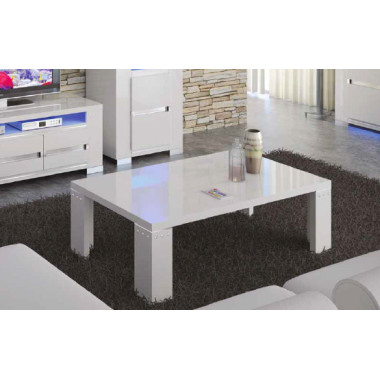 Столик кофейный со стеклом Elegance Diamond White арт. EDDWHCT02