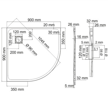 Leine 35T01 Душевой поддон