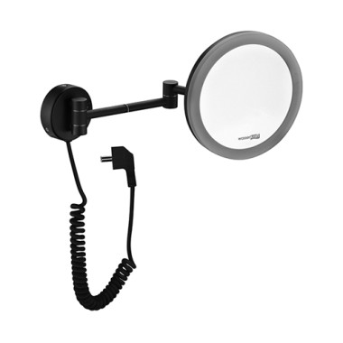 K-1004BLACK Зеркало с LED-подсветкой, 3-х кратным увеличением