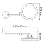 K-1004BLACK Зеркало с LED-подсветкой, 3-х кратным увеличением