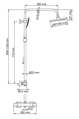 A15502 Thermo Душевой комплект с термостатическим смесителем