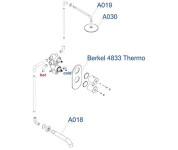 А15030 Thermo Встраиваемый комплект для ванны с изливом и верхней душевой насадкой