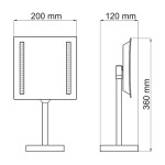 K-1007 Зеркало с LED-подсветкой, 3-х кратным увеличением