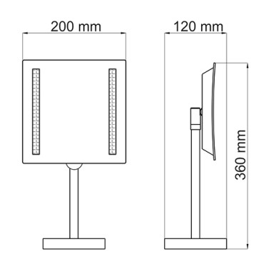 K-1007 Зеркало с LED-подсветкой, 3-х кратным увеличением