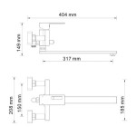Alme 1502L Смеситель для ванны с длинным изливом