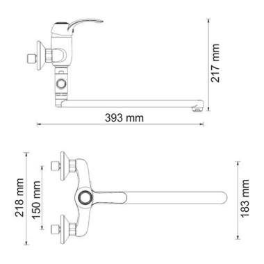 Isar 1302L Смеситель для ванны с длинным изливом