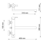 Berkel 4802L Смеситель для ванны с длинным изливом