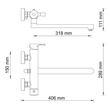 Berkel 4802L Смеситель для ванны с длинным изливом