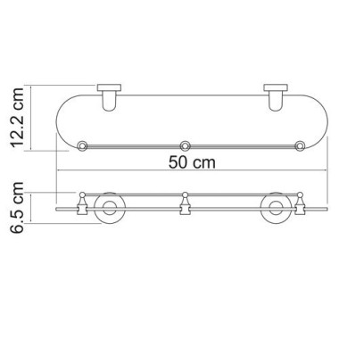 Isen K-4044 (ранее К-4024) Полка стеклянная с бортиком