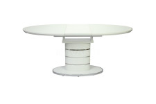 Стол обеденный Luna (1400-1800х900х760) WHITE (белый лак со стеклом)