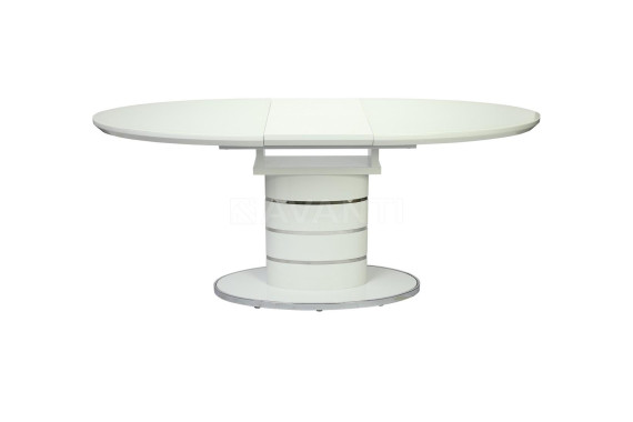 Стол обеденный Luna (1400-1800х900х760) WHITE (белый лак со стеклом)