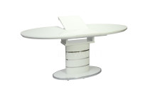 Стол обеденный Luna (1400-1800х900х760) WHITE (белый лак со стеклом)