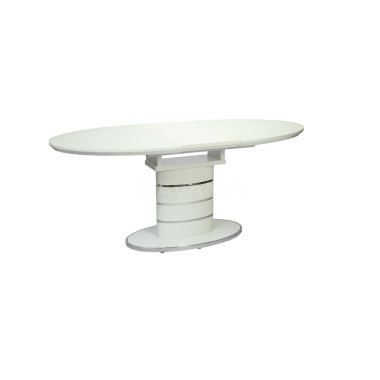 Стол обеденный Luna (1400-1800х900х760) WHITE (белый лак со стеклом)