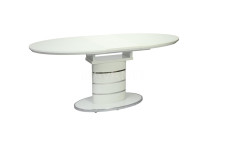 Стол обеденный Luna (1400-1800х900х760) WHITE (белый лак со стеклом)