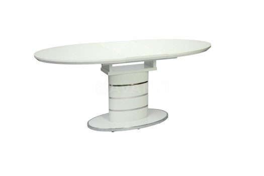 Стол обеденный Luna (1400-1800х900х760) WHITE (белый лак со стеклом)