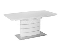 Стол обеденный Galaxy (1600-2200х900х760) WHITE (белый лак со стеклом)