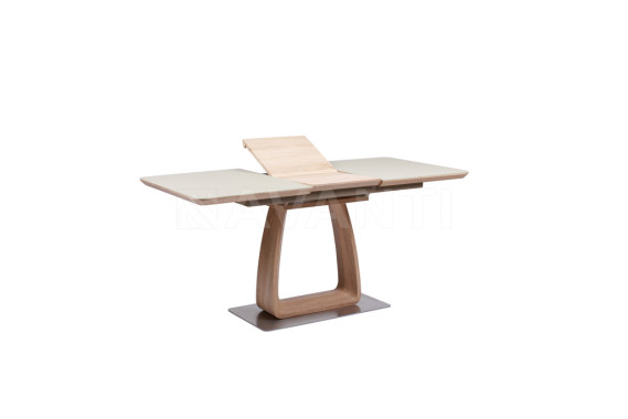 Стол обеденный Vetro (1200-1600x800x760) OAK/CREAM (дуб/крем сатин)