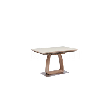 Стол обеденный Vetro (1200-1600x800x760) OAK/CREAM (дуб/крем сатин)