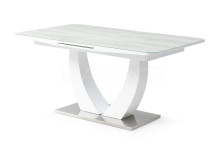 Стол обеденный Rock (1600-2000х900х760) WHITE/GREY (белый/серое стекло)