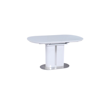 Стол обеденный Discovery (1400-1800х900х760) WHITE (белый лак со стеклом)