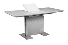 Стол обеденный Surf (1200-1600х800х760) GRAY HIGLOSSY (серый лак со стеклом)