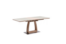 Стол обеденный Vetro (1400-1800x850x760) OAK/CREAM (дуб/крем сатин)