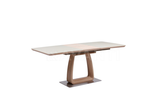 Стол обеденный Vetro (1400-1800x850x760) OAK/CREAM (дуб/крем сатин)