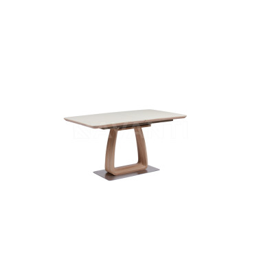 Стол обеденный Vetro (1400-1800x850x760) OAK/CREAM (дуб/крем сатин)