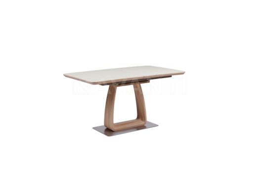 Стол обеденный Vetro (1400-1800x850x760) OAK/CREAM (дуб/крем сатин)
